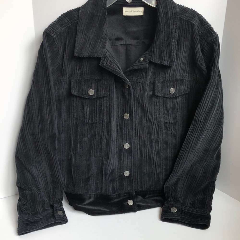 Marsh Landing wide wale corduroy jacket with velvet hem size Large